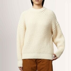 NEW Atelier Delphine Alpaca Rib Sweater In Cream Size M/L